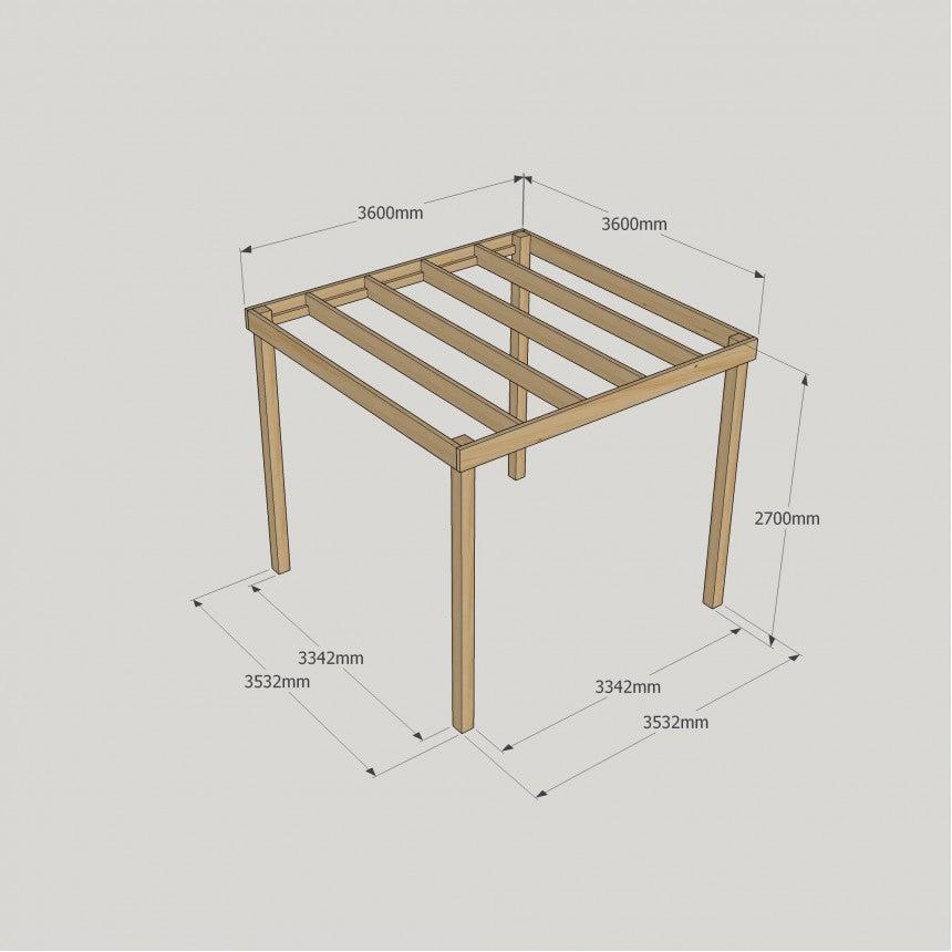 Large Size Heavy Duty Box Pergola Complete DIY Kit, Quality Tanalised Timber.