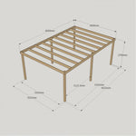 Large Size Heavy Duty Box Pergola Complete DIY Kit, Quality Tanalised Timber.