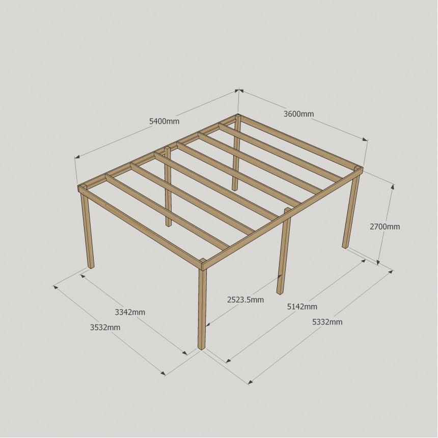 Large Size Heavy Duty Box Pergola Complete DIY Kit, Quality Tanalised Timber.