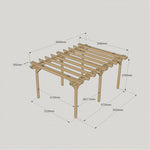 Large Size Heavy Duty Double Pergola Complete DIY Kit, Quality Tanalised Timber.