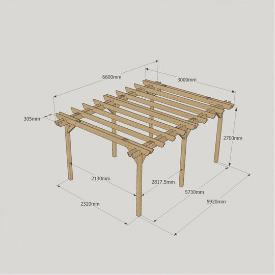 Large Size Heavy Duty Double Pergola Complete DIY Kit, Quality Tanalised Timber.
