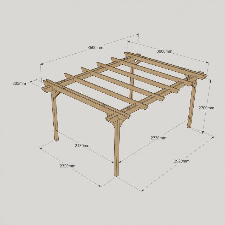 Large Size Heavy Duty Double Pergola Complete DIY Kit, Quality Tanalised Timber.