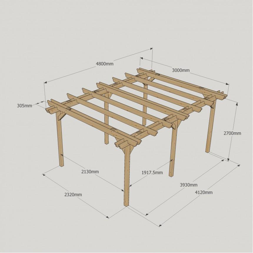 Large Size Heavy Duty Double Pergola Complete DIY Kit, Quality Tanalised Timber.