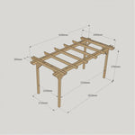 Large Size Heavy Duty Double Pergola Complete DIY Kit, Quality Tanalised Timber.