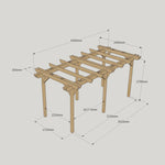 Large Size Heavy Duty Double Pergola Complete DIY Kit, Quality Tanalised Timber.