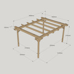 Large Size Heavy Duty Double Pergola Complete DIY Kit, Quality Tanalised Timber.