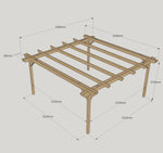 Large Size Heavy Duty Double Pergola Complete DIY Kit, Quality Tanalised Timber.