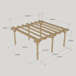 Large Size Heavy Duty Double Pergola Complete DIY Kit, Quality Tanalised Timber.