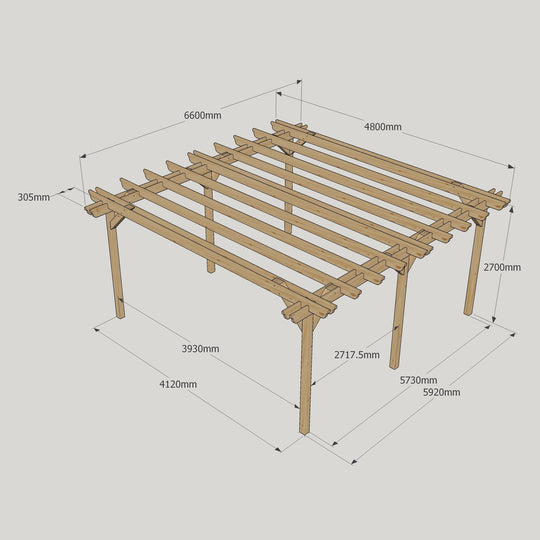 Large Size Heavy Duty Double Pergola Complete DIY Kit, Quality Tanalised Timber.
