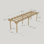 Large Size Heavy Duty Double Pergola Complete DIY Kit, Quality Tanalised Timber.