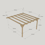 Large Size Heavy Duty Lean-To Pergola Complete DIY Kit, Quality Tanalised Timber.