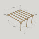 Large Size Heavy Duty Lean-To Pergola Complete DIY Kit, Quality Tanalised Timber.