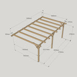 Large Size Heavy Duty Lean-To Pergola Complete DIY Kit, Quality Tanalised Timber.