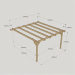 Large Size Heavy Duty Lean-To Pergola Complete DIY Kit, Quality Tanalised Timber.