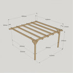 Large Size Heavy Duty Lean-To Pergola Complete DIY Kit, Quality Tanalised Timber.