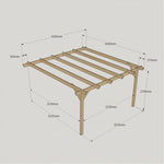 Large Size Heavy Duty Lean-To Pergola Complete DIY Kit, Quality Tanalised Timber.