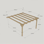 Large Size Heavy Duty Lean-To Pergola Complete DIY Kit, Quality Tanalised Timber.