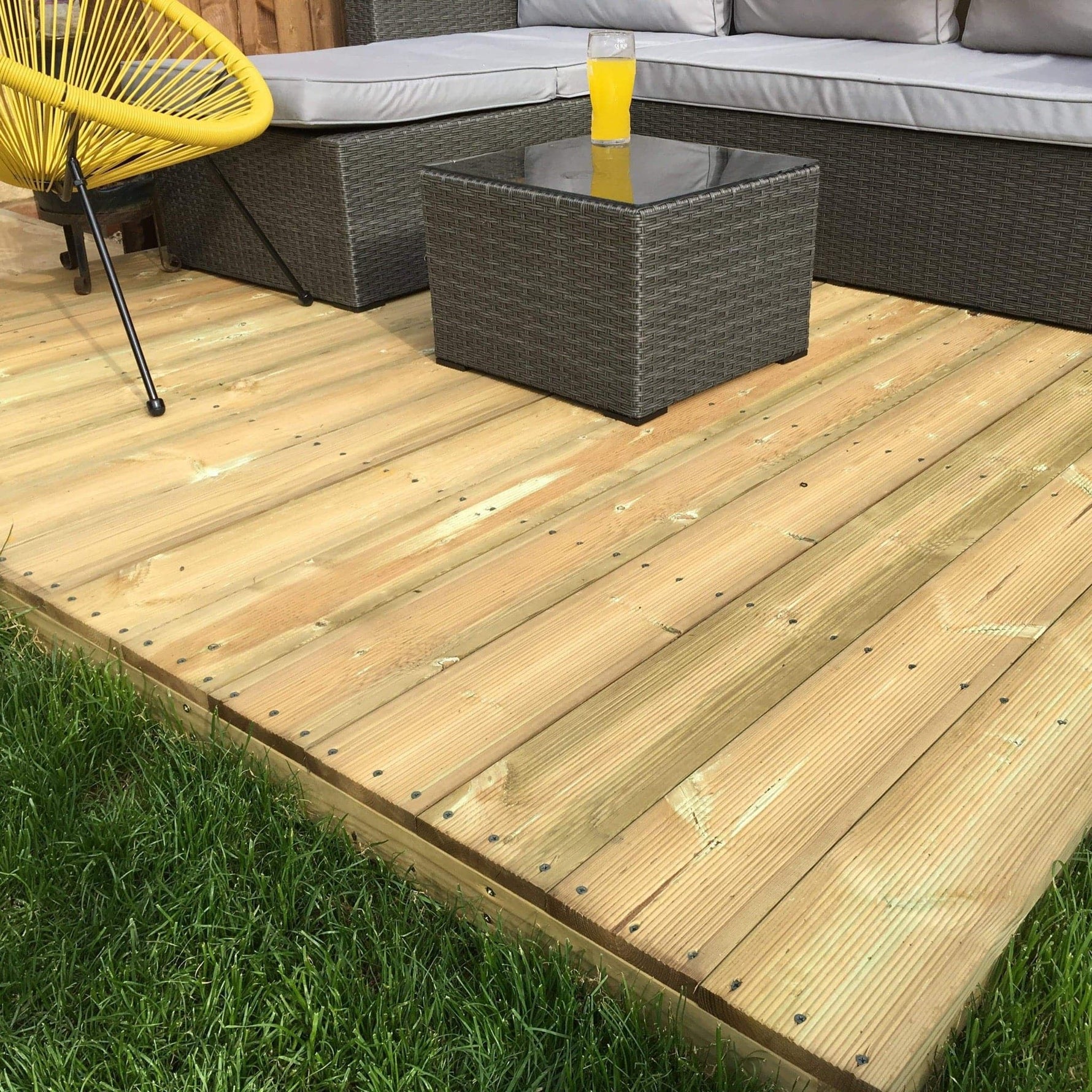 LayzeeDeck, Chunky Timber Decking Kit, various sizes, quality Redwood timber, complete Kit