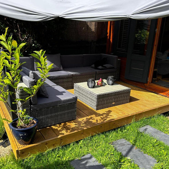 LayzeeDeck, Chunky Timber Decking Kit, various sizes, quality Redwood timber, complete Kit