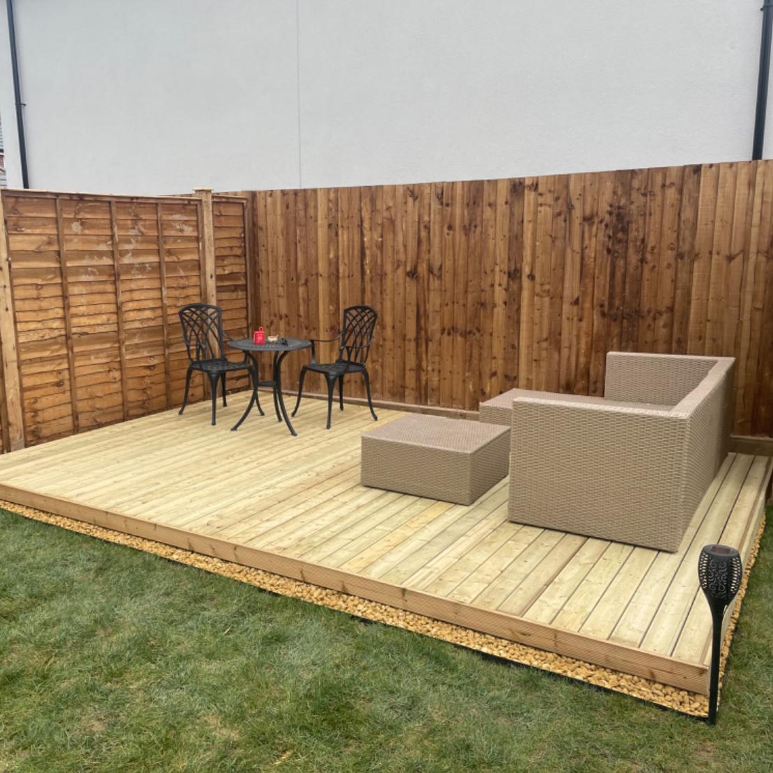 LayzeeDeck, Chunky Timber Decking Kit, various sizes, quality Redwood timber, complete Kit