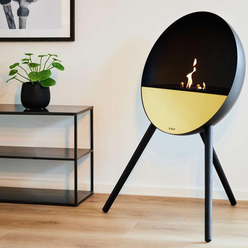 NEW Le Feu Eye Fireplace in Black