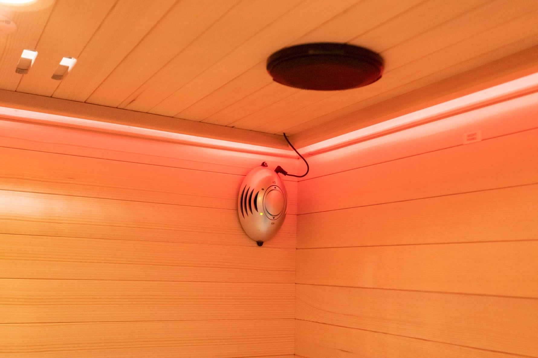 Oxygen bar interior with lighting and air purifier