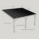 Polycarbonate Roof Lean-To Carport Gazebo Complete DIY Kit, Various Sizes