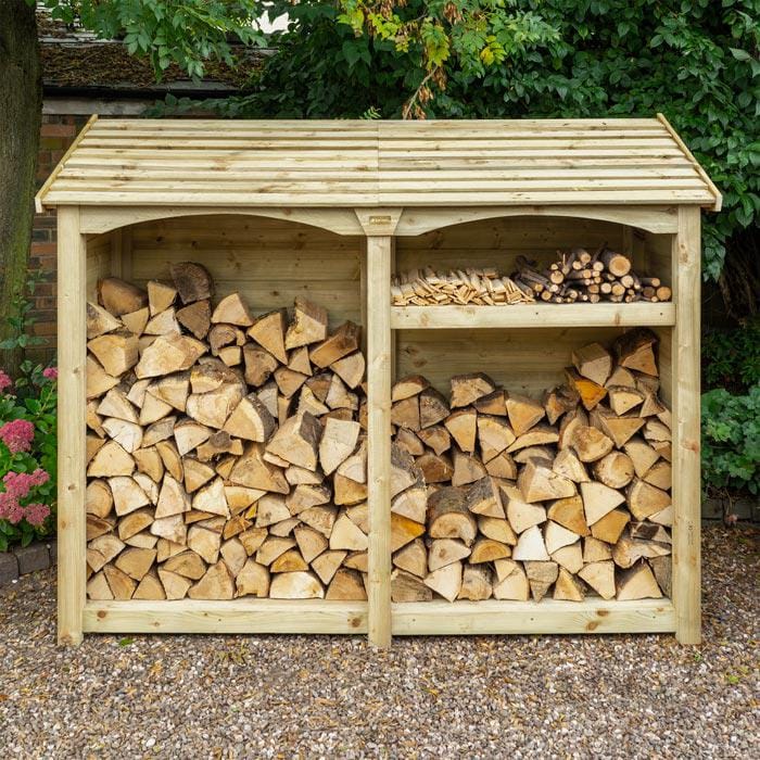 Premium Double log store with kindling shelf, tanalised timber – Layzee ...