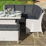 Rattan Effect Corner Dining Set with Adjustable Height Table