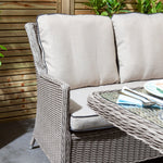 Rattan Effect Corner Dining Set with Adjustable Height Table