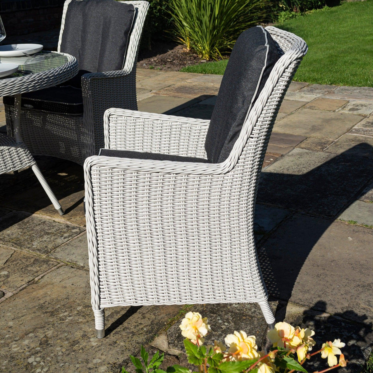 Rattan Effect Four Seater Dining Set - Two Colours