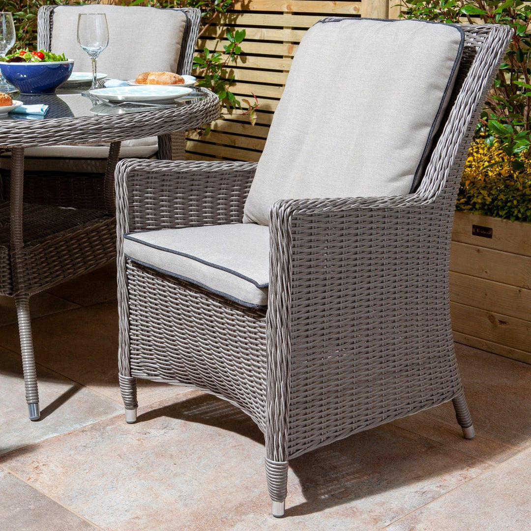 Rattan Effect Four Seater Dining Set - Two Colours