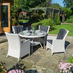 Rattan Effect Four Seater Dining Set - Two Colours