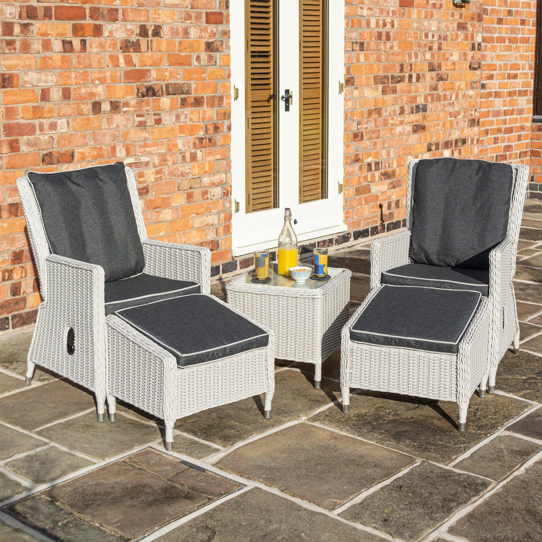 Rattan Effect Lounger Set - Two Colours