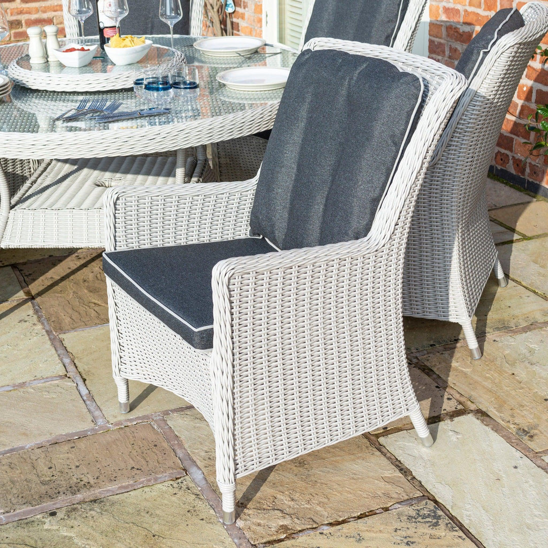 Rattan Effect Six Seater Dining Set - Two Colours