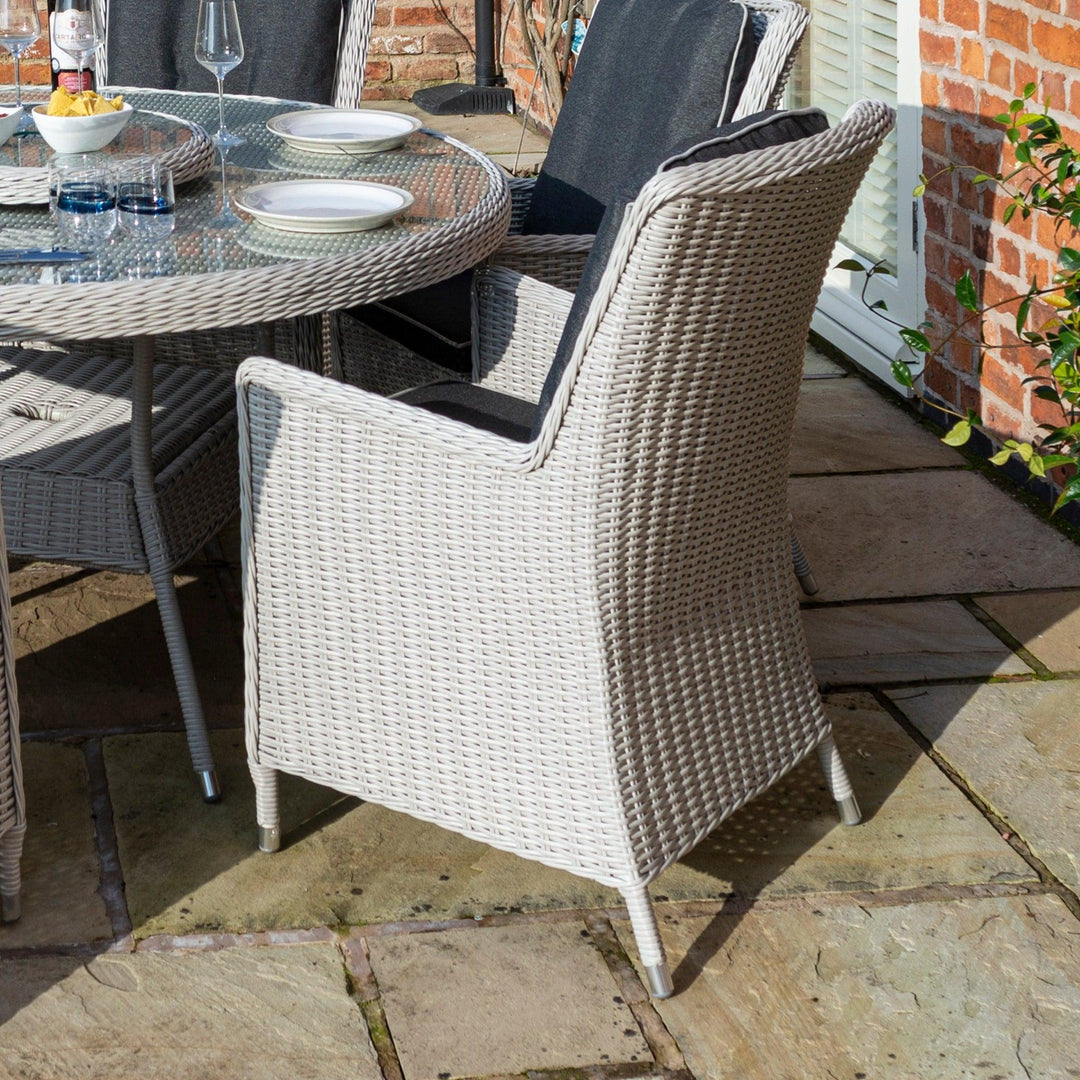 Rattan Effect Six Seater Dining Set - Two Colours