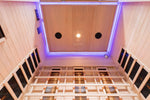 Infrared sauna interior roof view