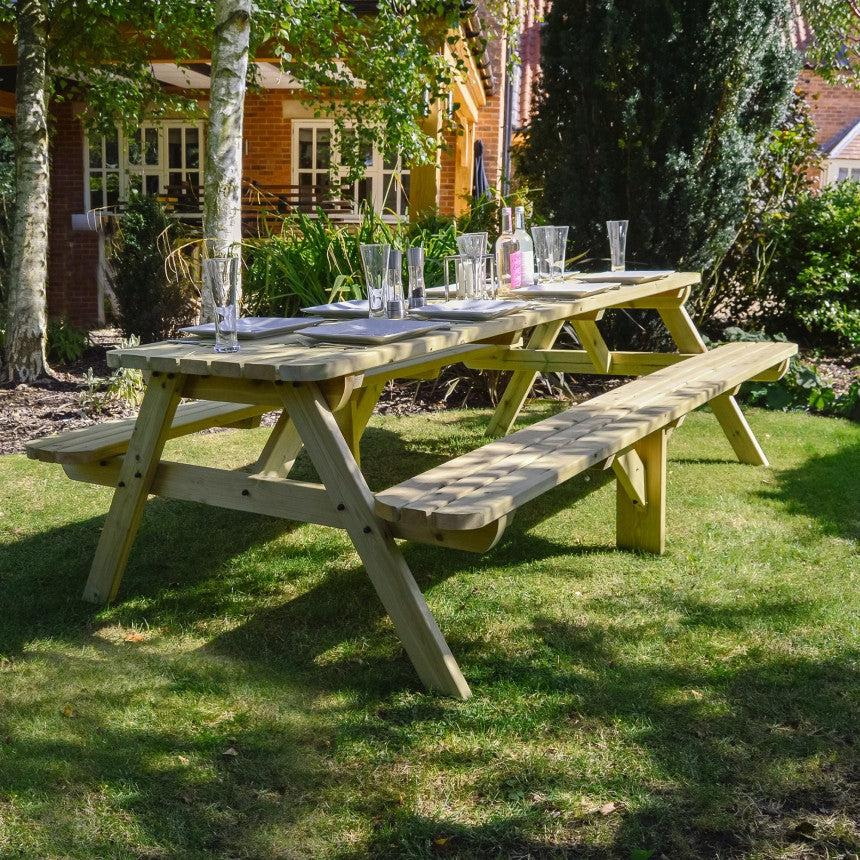 Rounded, Redwood Tanalised Timber Picnic "Pub Type" Bench, Various Sizes