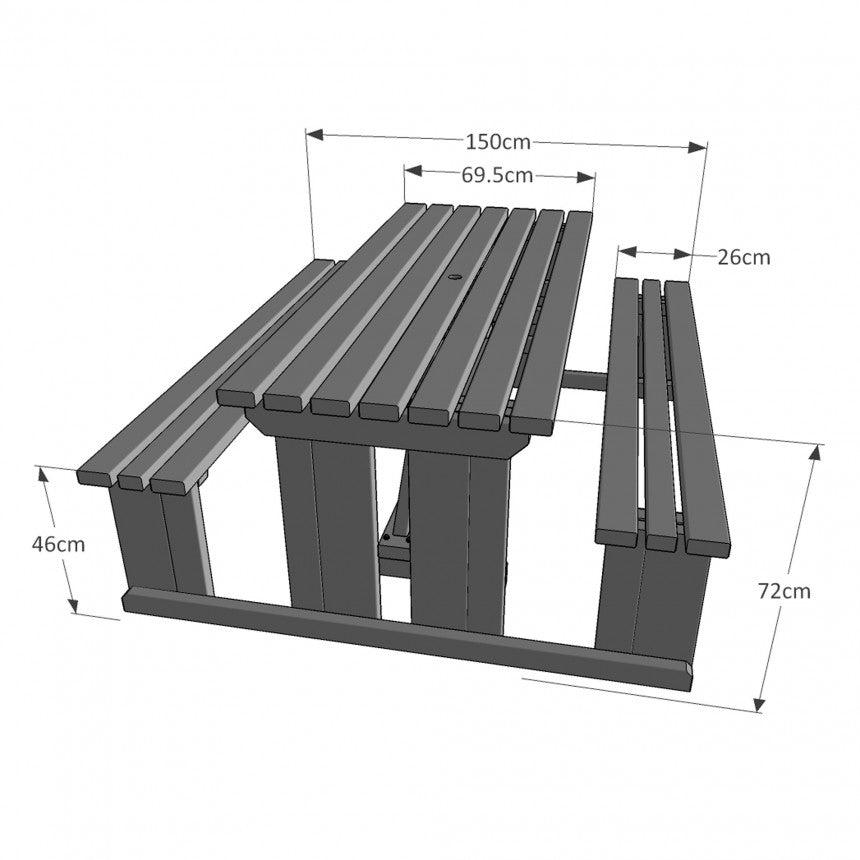 Rounded, Redwood Tanalised Timber picnic Bench, Various Sizes