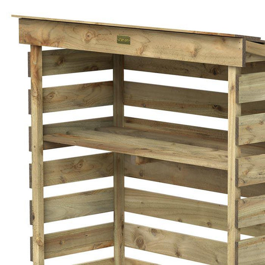 Small log store with kindling shelf, tanalised timber