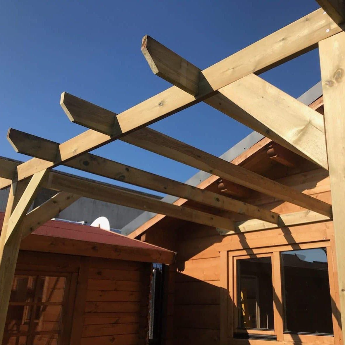 Timber Lean-to Pergola DIY Complete Kit, various sizes.