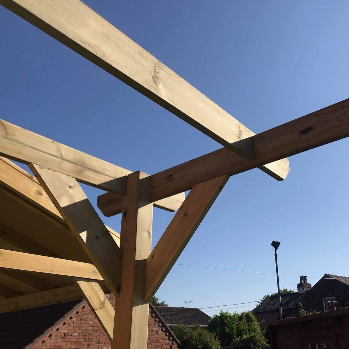 Timber Lean-to Pergola DIY Complete Kit, various sizes.