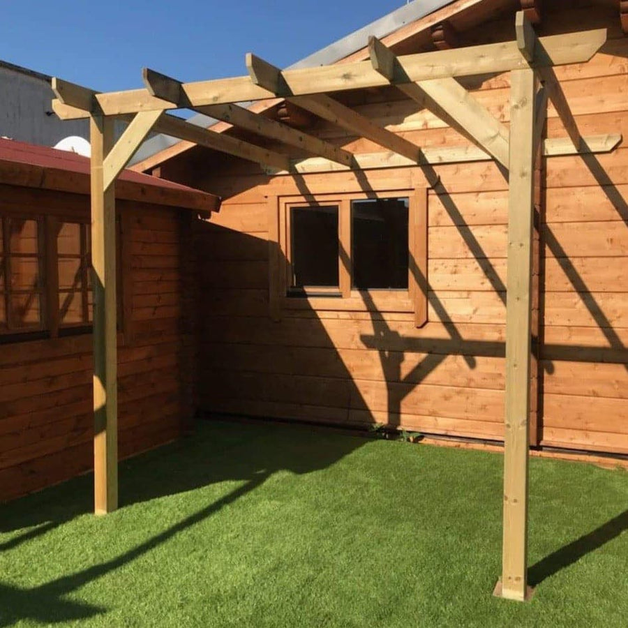 Redwood Lean-to Pergola Kit - Easy DIY for Your Garden