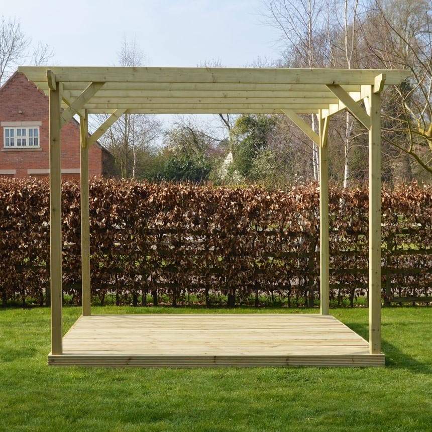 Timber Pergola & Decking Complete DIY Kit, Quality Tanalised Redwood Timber, various sizes.