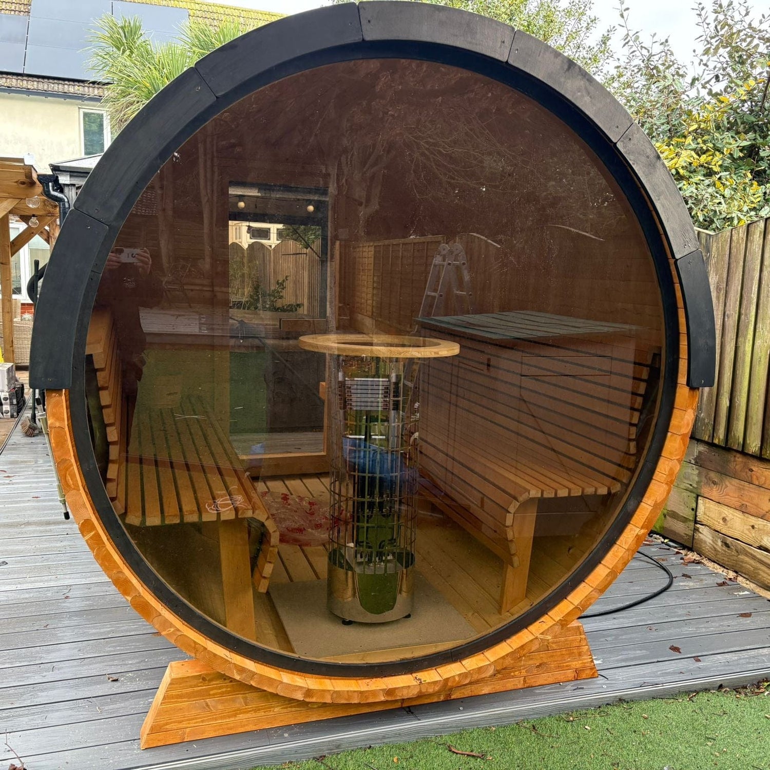 280cm Outdoor Barrel Sauna | Thermowood | Wood-Fired or Electric | Layzee Living