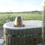 Wood Fired Ofuro Style Hot Tub, Fibreglass/ Liner, for couples.