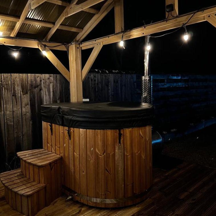 Wood Fired Ofuro Style Hot Tub, Fibreglass/ Liner, for couples.