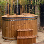 Wood Fired Ofuro Style Hot Tub, Fibreglass/ Liner, for couples.