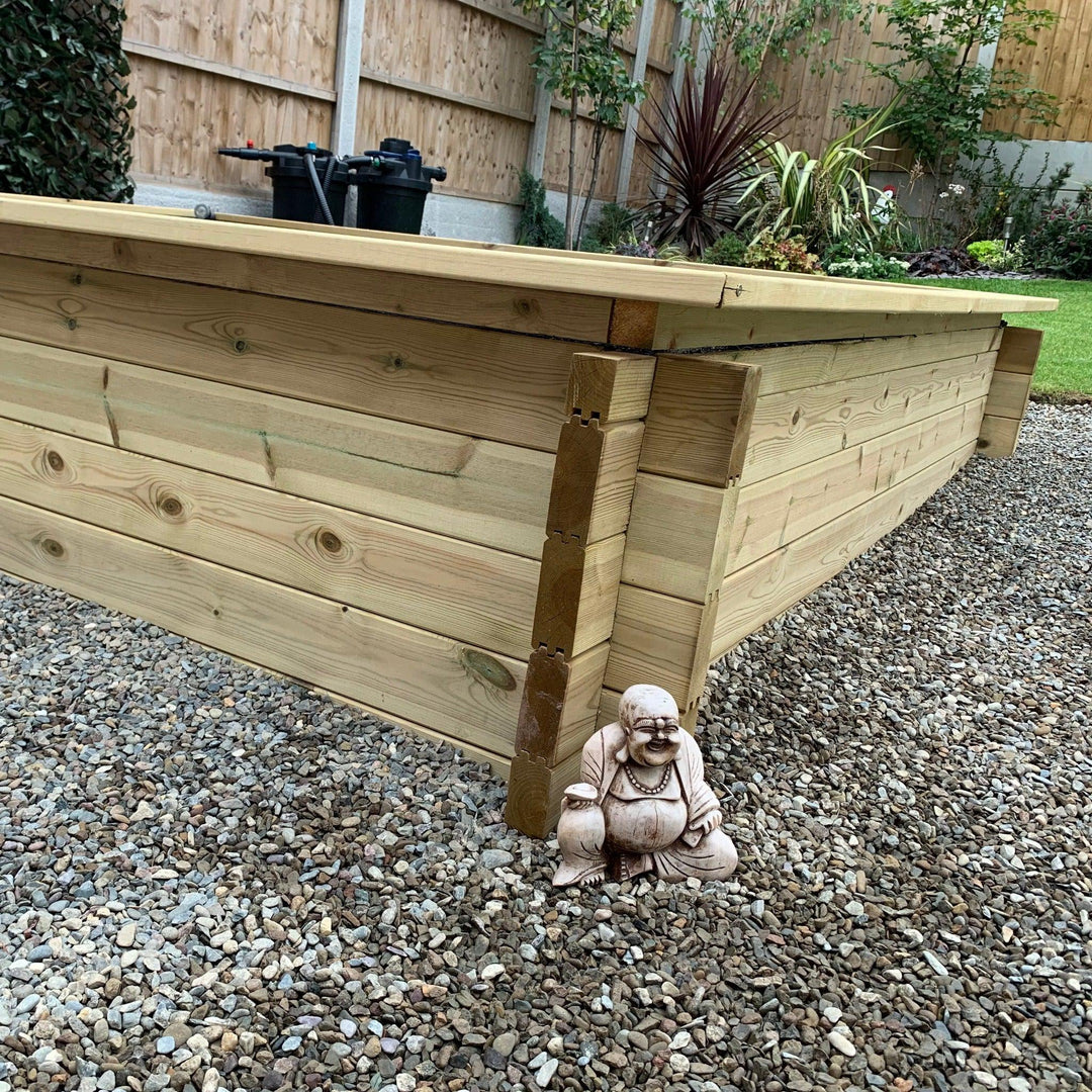 Wooden LayzeePond for Koi (3m length version), 44mm Timber, Various Sizes Selectable, Complete DIY Kit