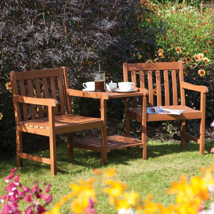 2 Seater Solid Eucalyptus Hardwood Duo/ Companion Bench.